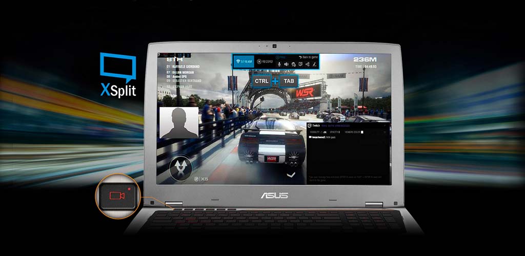 ASUS ROG G752VS-XB78K Gaming Laptop_XSplit-Record or Stream Games